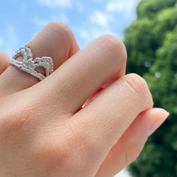 Floaty crown lace ring (SV) 3枚目の画像