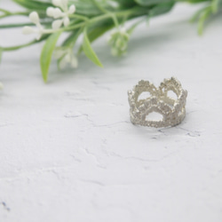 Floaty crown lace ring (SV) 5枚目の画像