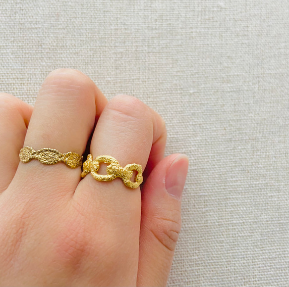 Chain lace ring (18Kgp) 6枚目の画像