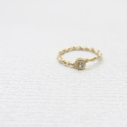 White topaz twist ring (SV/18Kgp) 7枚目の画像