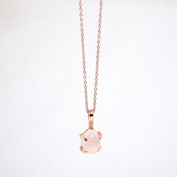 Rose quartz Necklace (PG/SV) 3枚目の画像