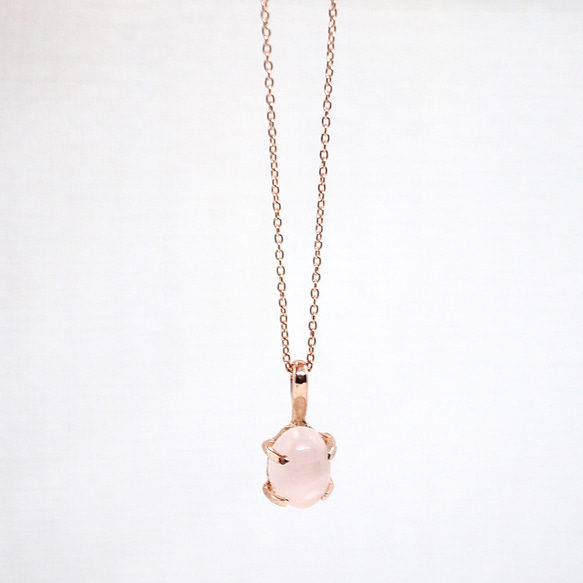 Rose quartz Necklace (PG/SV) 3枚目の画像