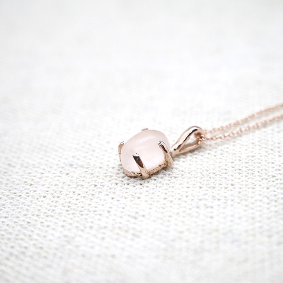 Rose quartz Necklace (PG/SV) 4枚目の画像