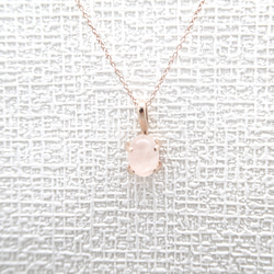 Rose quartz Necklace (PG/SV) 5枚目の画像