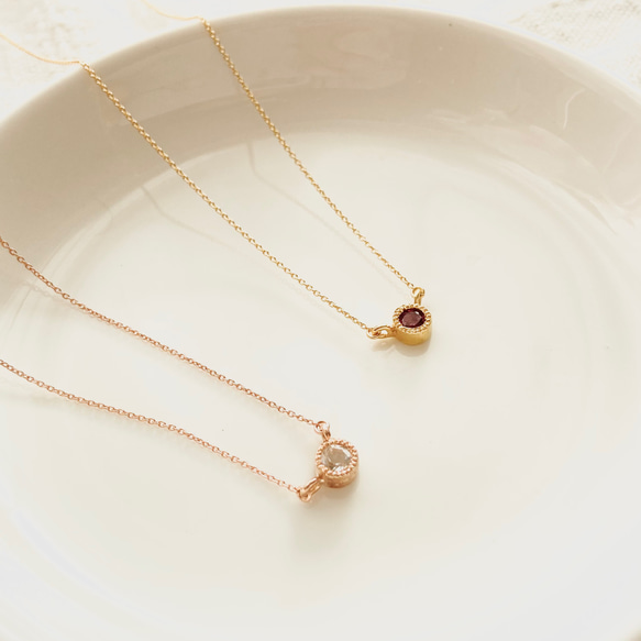 Rhodolite Garnet necklace(SV/18Kgp) 6枚目の画像