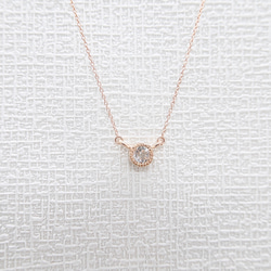 White topaz necklace(SV/PG) 2枚目の画像