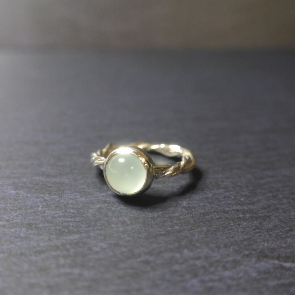 【1点もの】Sea-blue chalcedony ring (SV) 5枚目の画像