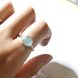 【1点もの】Sea-blue chalcedony ring (SV) 8枚目の画像