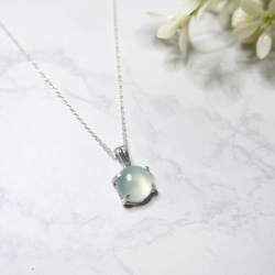 Sea-blue chalcedony necklace(SV) 1枚目の画像