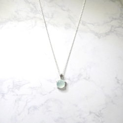 Sea-blue chalcedony necklace(SV) 2枚目の画像