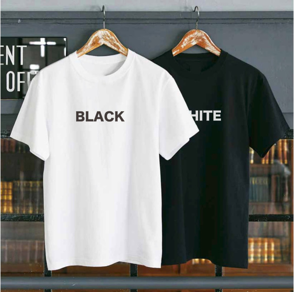 【送料無料】 韓流 シンプル オリジナルロゴTシャツ WHITE BLACK 1枚目の画像