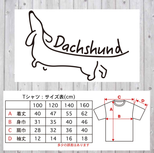 【送料無料】 子供服 ダックスフンド ミニチュアダックス シンプル Tシャツ 2枚目の画像