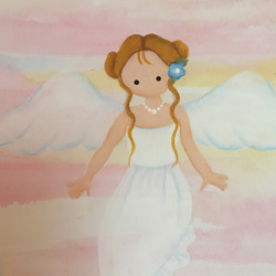 天使と蓮の花A4ポスター　天使　蓮の花　黄泉の世界　会いたい　お彼岸　贈り物　 2枚目の画像