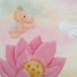 天使と蓮の花A4ポスター　天使　蓮の花　黄泉の世界　会いたい　お彼岸　贈り物　 3枚目の画像