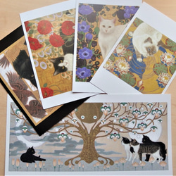 猫のポストカード5枚セット №.1（通常サイズ4枚＋大判サイズ1枚）　はがき ハガキ 絵葉書き 葉書き レター 2枚目の画像