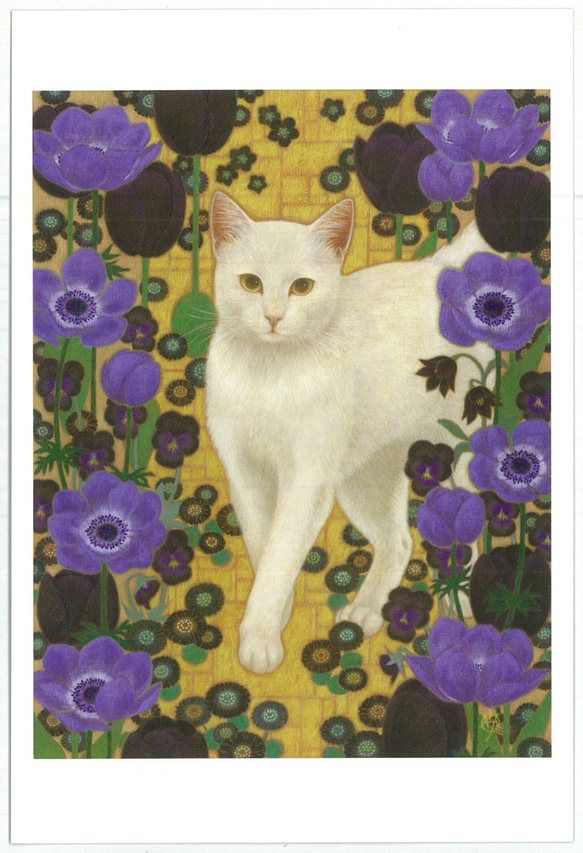 猫のポストカード5枚セット №.1（通常サイズ4枚＋大判サイズ1枚）　はがき ハガキ 絵葉書き 葉書き レター 4枚目の画像