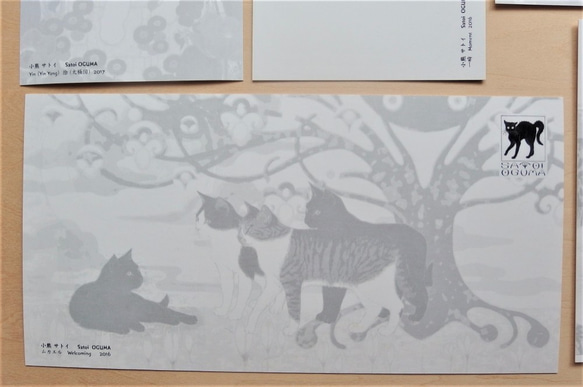 猫のポストカード5枚セット №.1（通常サイズ4枚＋大判サイズ1枚）　はがき ハガキ 絵葉書き 葉書き レター 8枚目の画像