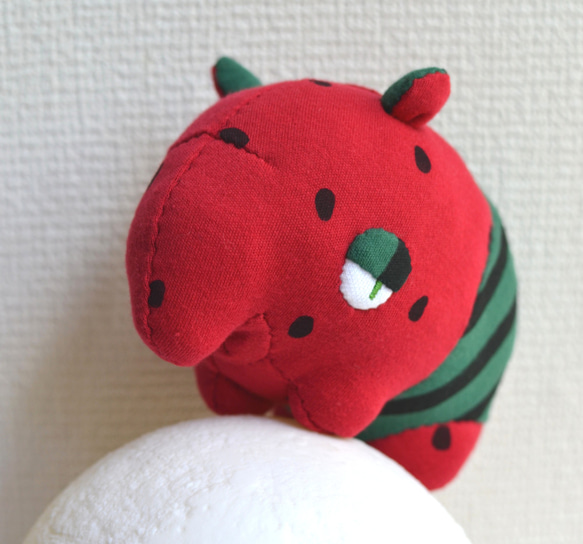 リクエスト！スイカ大サイズ✨手作り額付き作品「へい！お待ちニャンコ