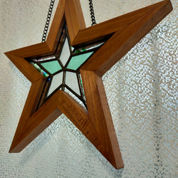 星のステンドグラス（吊るし式）送料込 4枚目の画像