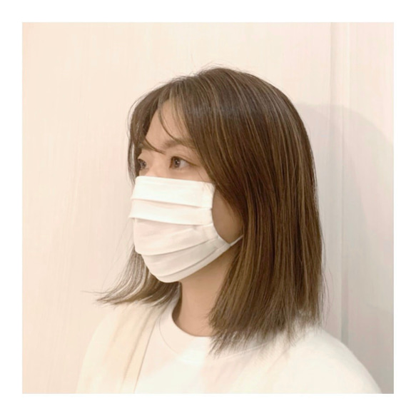 【女性用】天然素材 ✴︎ 片倒しプリーツ マスク《3日以内発送》 8枚目の画像