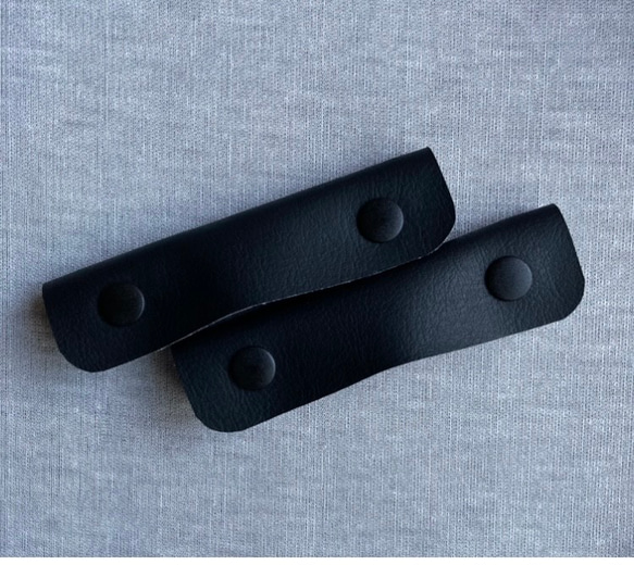 ハンドルカバー　持ち手カバー　ハンドメイド　トートバッグ　黒 2枚目の画像