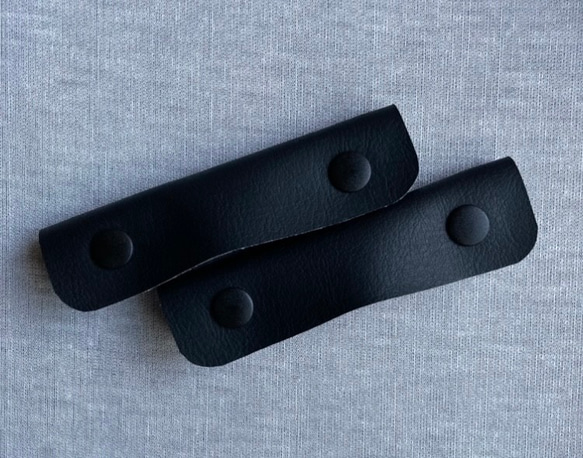 【3センチ幅対応】　ハンドルカバー　持ち手カバー　ハンドメイド　トートバッグ　黒 2枚目の画像