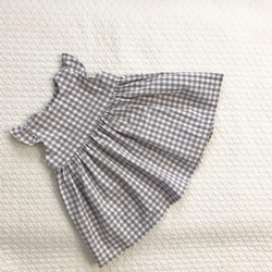 全12色／受注製作【80cm〜130cm】フリル袖のギンガムチェック子供用
