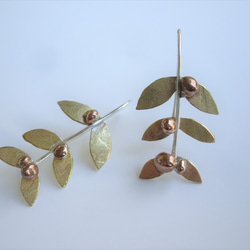 葉子和堅果耳環簡單設計極簡主義珠寶 第4張的照片