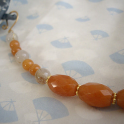 【セール】オレンジアベンチュリンの天然石羽織紐　ブレスレット　　 2枚目の画像