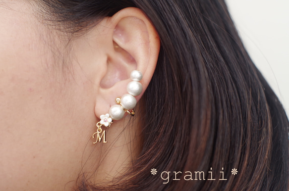 flower&cotton earring 1枚目の画像