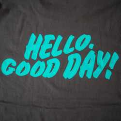 HELLO GOOD DAY! _ Ｔシャツ［スミ × アクア］ 3枚目の画像