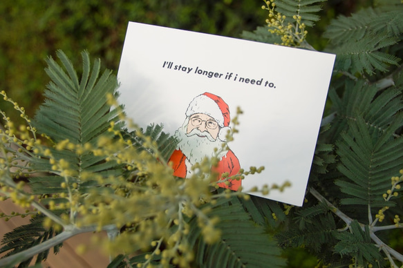 一風変わったサンタさんのメッセージ入りクリスマスカード［3枚セット］ 2枚目の画像