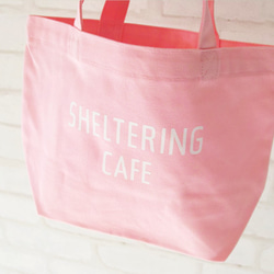 SHELTERING CAFE _ ランチバッグ ［ライトピンク × ホワイト］ 3枚目の画像