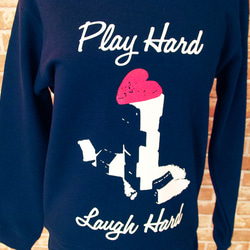 Play Hard Laugh Hard _ スウェット［ネイビー］ 2枚目の画像