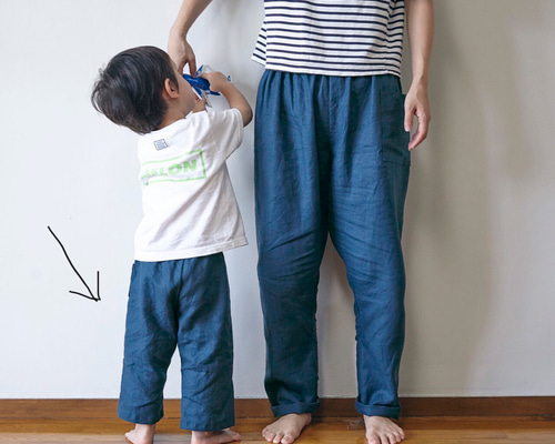 レアなキッズリネンたっつけ　子供服　モンペ　股引き　襤褸　ボロ 1_fcf21cf03f81b04457930d42670b