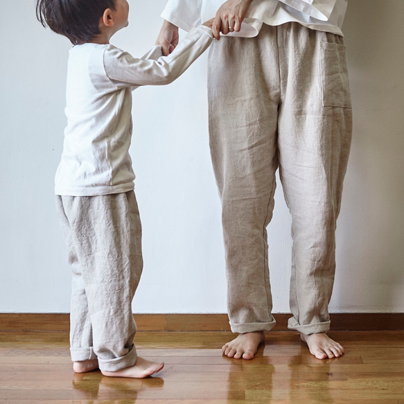 親子もんぺ・男女兼用・リネン・もんぺ・楽ちんパンツ・Japanese