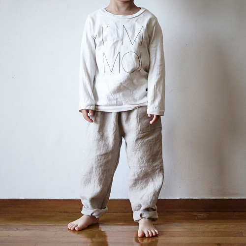 リネンのもんぺ　グレー 06152a40279937770f936db0027493