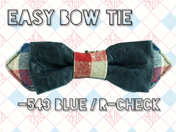 EASY BOW TIE　ZZ001-543 BLUE / R-CHECK 1枚目の画像