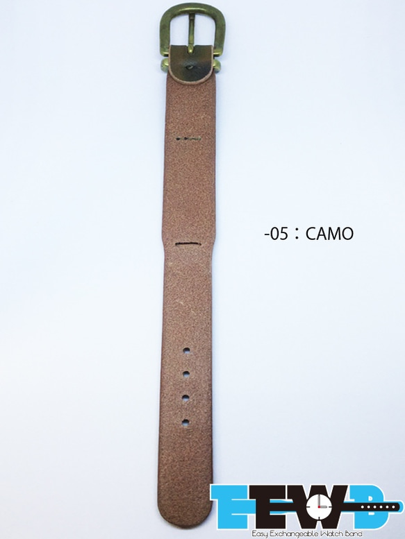 EASY EXCHANGEABLE WATCH BAND  -05：CAMO 日本製　革　時計　替えバンド 2枚目の画像