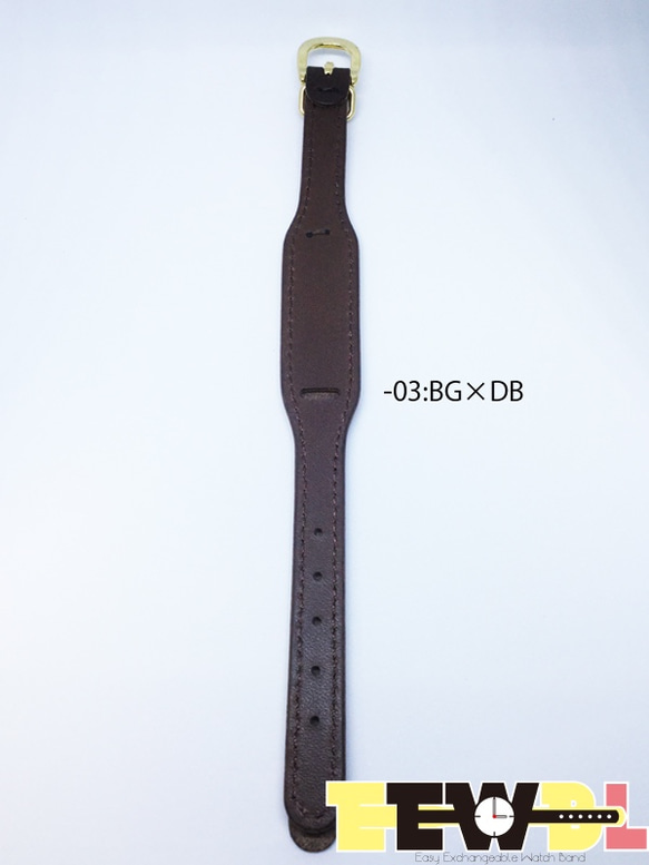 EASY EXCHANGEABLE WATCH BAND LADEIS  -03：BG×DB 日本製　革　時計 2枚目の画像