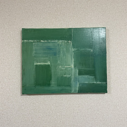 手描き抽象画（アクリル画）：「水の流れ Water flow」＜裏面に詩の