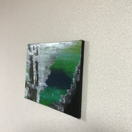 【数量限定】 手描き抽象画（油絵）：「静寂 Silene」 ＜裏面に詩の記載付き 絵画