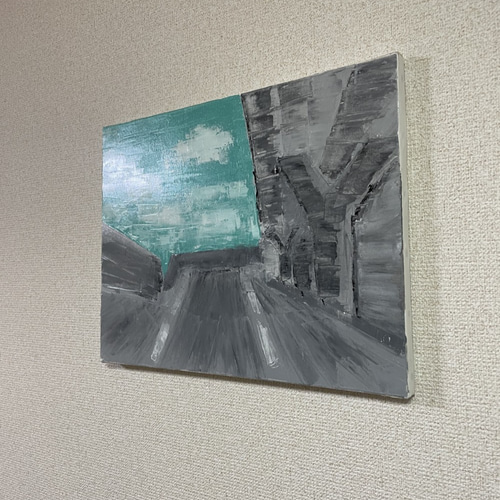 手描き抽象画（油絵）：「永遠 Eternity」＜裏面に詩の記載付き＞ F6