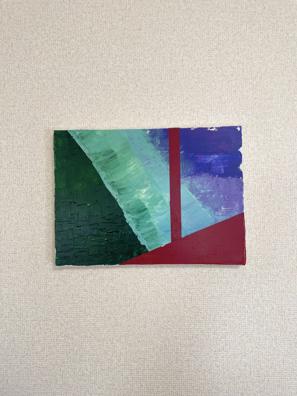 手描き抽象画（アクリル画）：「要素 Elements」＜裏面に詩の記載付き＞　Ｆ４サイズ