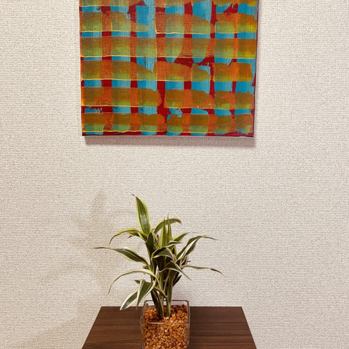 手描き抽象画（アクリル画）：「情熱 Passion」(原画） S4サイズ