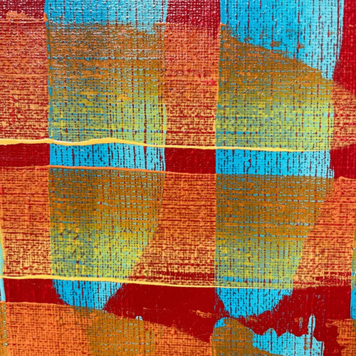 手描き抽象画（アクリル画）：「情熱 Passion」(原画） S4サイズ