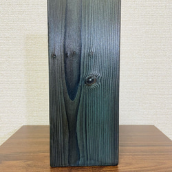 手作り木目アート：「Turquoise blue × Orange」＜裏表で別の色が楽しめます＞ 21.5×8.8cm 7枚目の画像