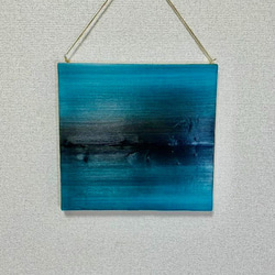 【木目アート】<mokume> Turquoise blue × Yellow *ご注文品* 2枚目の画像