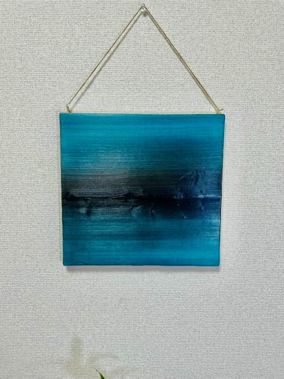 【木目アート】<mokume> Turquoise blue × Yellow *ご注文品* 2枚目の画像