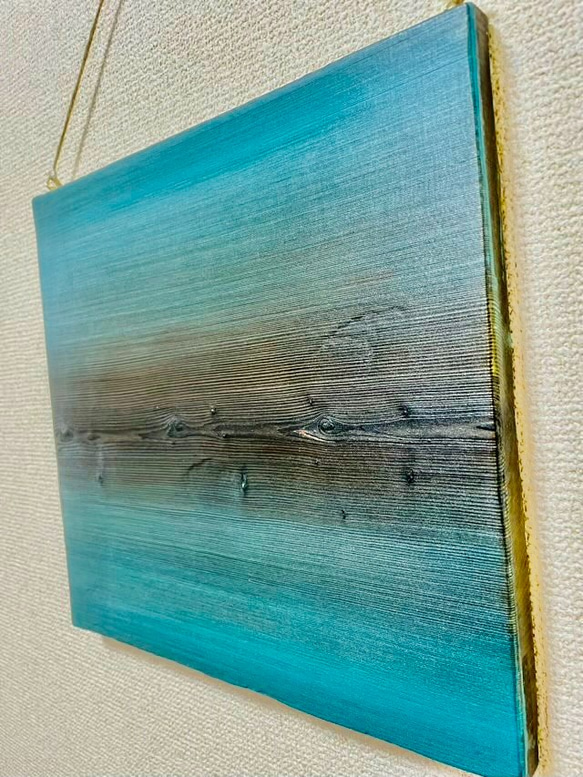 【木目アート】<mokume> Turquoise blue × Yellow *ご注文品* 5枚目の画像